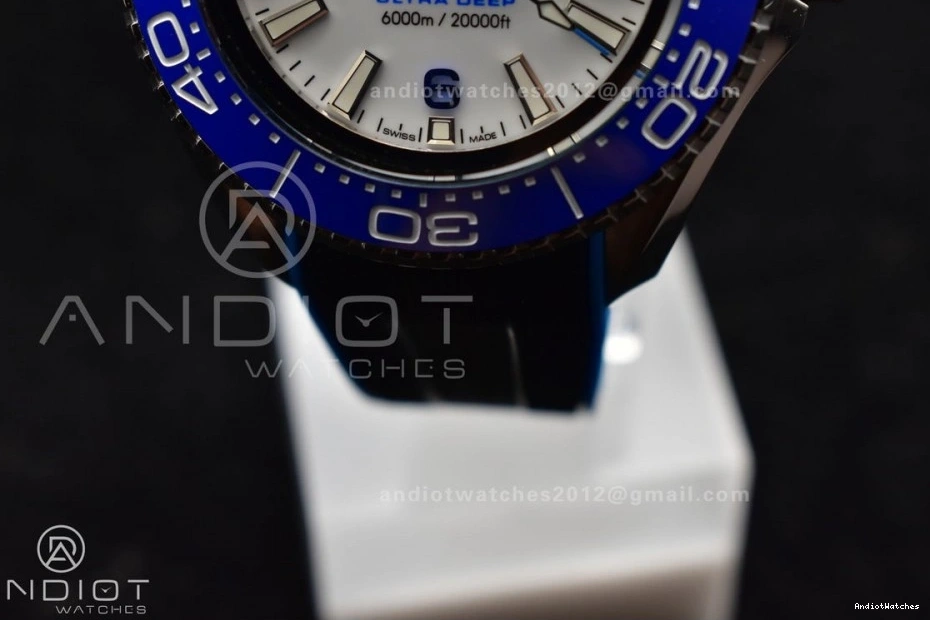 6000M Deep 1:1 Dial A Ultra TF Best Bezel Edition SS Ceramic Seamaster on Blue Rubber Strap White 1078 Black Versatile 0404